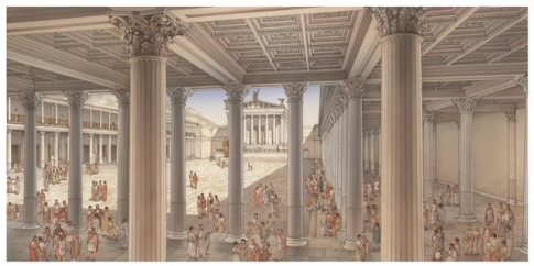 Veduta ricostruttiva del Foro di Cesare in età cesariana