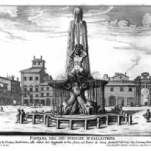 La Fontana del Tritone in un’incisione di G.B. Falda ,  seconda metà XVII secolo